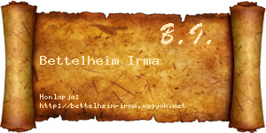 Bettelheim Irma névjegykártya
